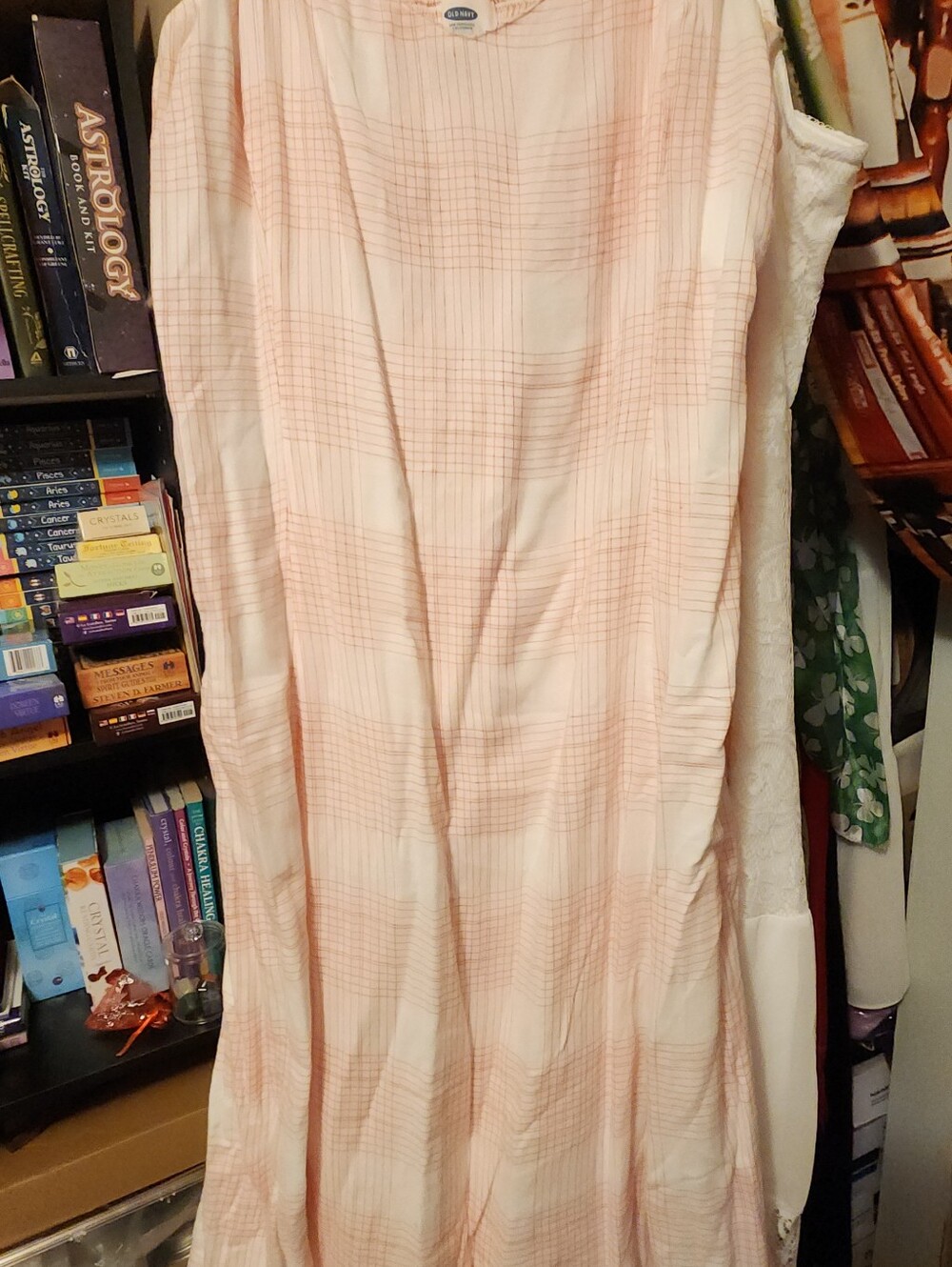 Old Navy Pink Plaid Maxi Dress